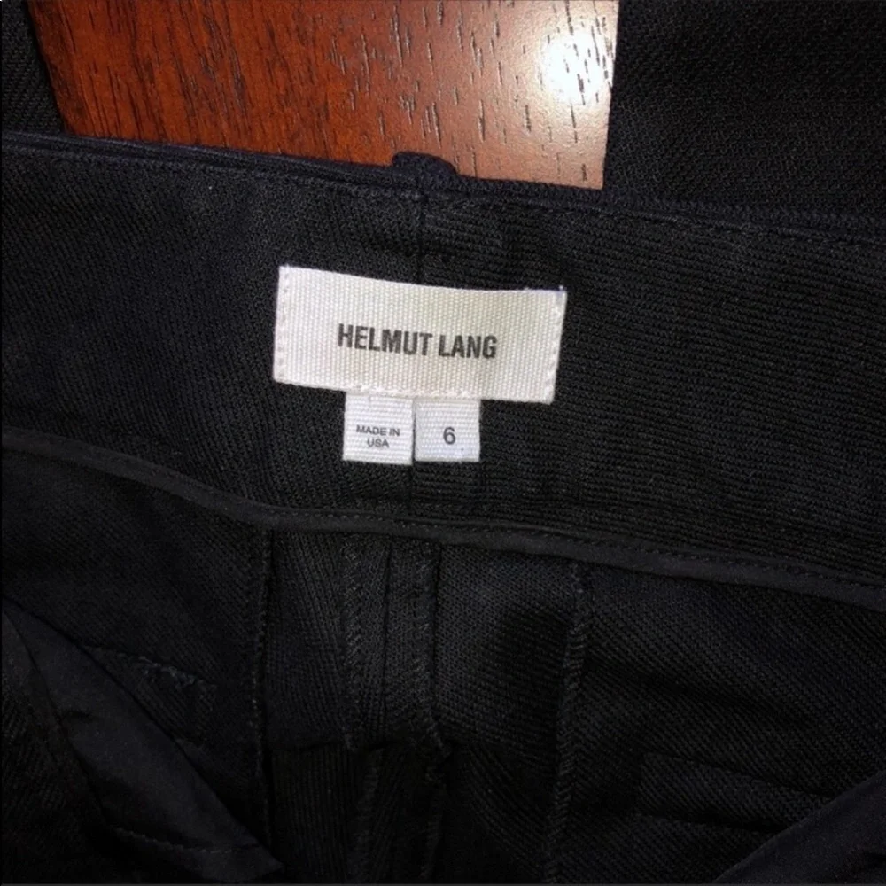 Helmut Lang Black Wool Leather Skinny Pants 6